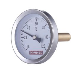 RIM-0001-635015 Термометр ROMMER 63/120°С с погружной гильзой 50мм, подключение заднее 1/2"