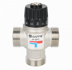 Вентиль термостатический для ГВС 1" GAPPO 35-60°С (G1442.06)
