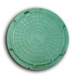 Люк круглый полимерно-композитный садовый (d460) (зелёный)