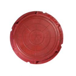 Люк круглый полимерно-композитный садовый (d460) (красный)