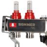 Коллекторная группа из нержавеющей стали ROMMER с расходомерами Ду25х20Н - 2 выхода  + дренажный кран и воздухоотводчик
