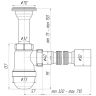 (C-0510) Сифон АНИ 1 1/2"*40 с литым выпуском, с гибкой трубой 40*50