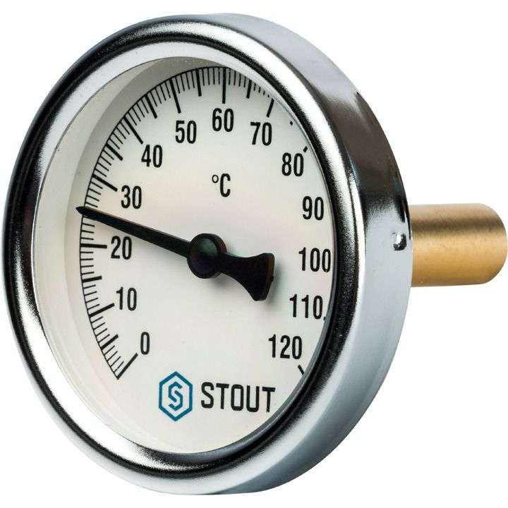 Термометр 63/120°С, подключение заднее 1/2" (STOUT)
