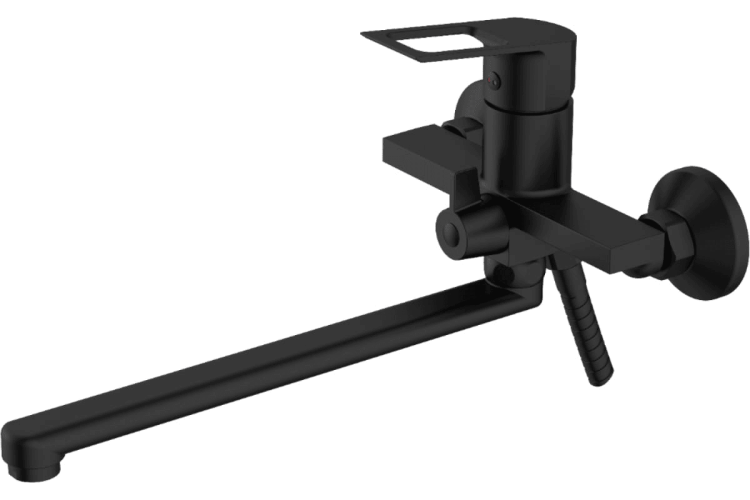 SF31B Смеситель для ванны, излив 321мм VODA "Surf Black" черный