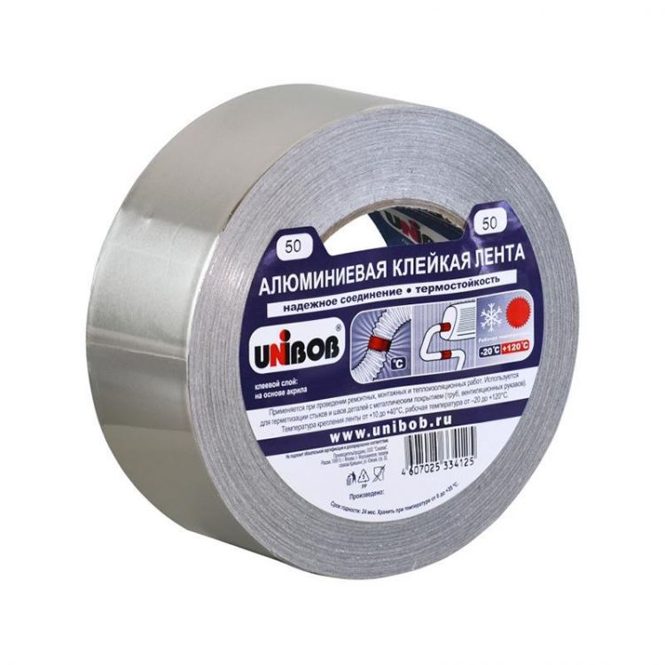 Клейкая лента алюминиевая UNIBOB 50мм*50м