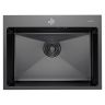Мойка настольного монтажа MIXLINE PRO 60x45х22см, 3.0, выпуск 3 1/2, с сифоном (черный графит)