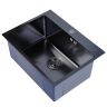 Мойка настольного монтажа MIXLINE PRO 60x45х22см, 3.0, выпуск 3 1/2, с сифоном (черный графит)
