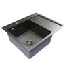Мойка настольного монтажа MIXLINE PRO 60x50х20см, 3.0, левый выпуск 3 1/2, с сифоном (черный графит)