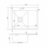 Мойка настольного монтажа MIXLINE PRO 60x50х20см, 3.0, левый выпуск 3 1/2, с сифоном (черный графит)