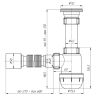 A0110 Сифон для кухонной мойки АНИ Грот A0110, 1 1/2"*40 с гибкой трубой 40*50мм