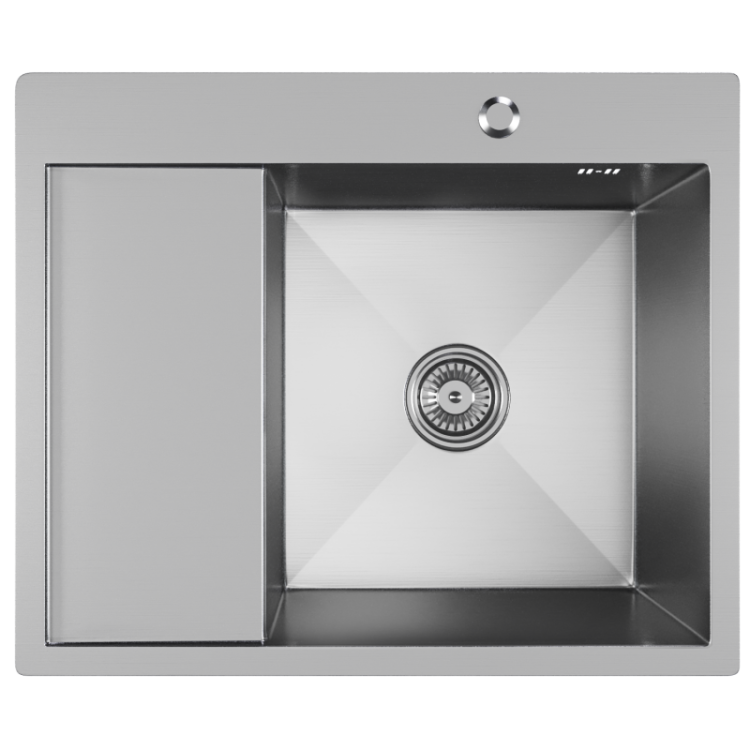 Мойка настольного монтажа MIXLINE PRO 60x50х20см, 3.0, правый выпуск 3 1/2, с сифоном (сатин)
