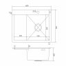 Мойка настольного монтажа MIXLINE PRO 60x50х20см, 3.0, правый выпуск 3 1/2, с сифоном (сатин)