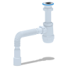 (A-0115) Сифон АНИ Грот 1 1/2"*40 с гибкой трубой 40*40/50
