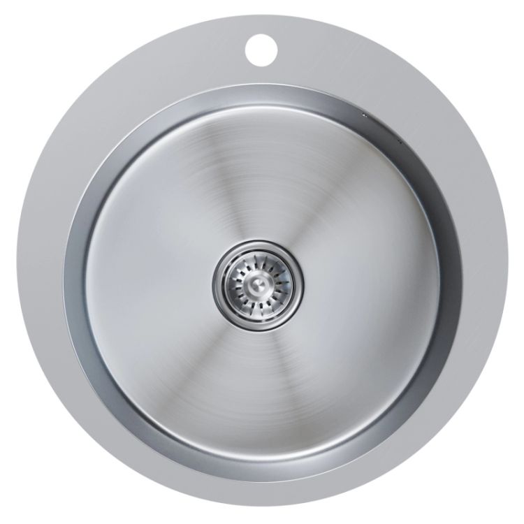 Мойка круглая настольного монтажа MIXLINE PRO 50х50х20см, 3.0, выпуск 3 1/2, с сифоном (сатин)