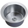 Мойка круглая настольного монтажа MIXLINE PRO 50х50х20см, 3.0, выпуск 3 1/2, с сифоном (сатин)