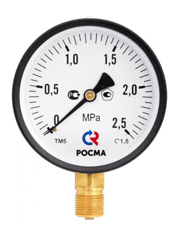 Манометр радиальный ТМ-510Р.00, 100/10, подключение нижнее 1/2" (Росма)