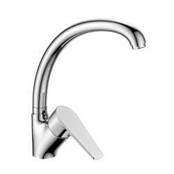 DR72021 Смеситель DECOROOM одноручный для кухни с высоким поворотным изливом, хром