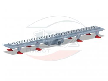 TL 1485G Трап пластиковый линейный 850х62, Ду  40 мм, решетка нержавеющая сталь, глянец