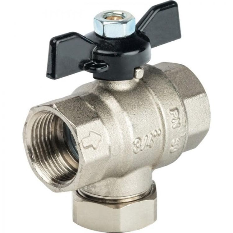 SVF 0002 000020 STOUT Кран шаровый с фильтром, бабочка 3/4
