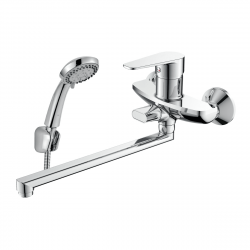 DR72043 Смеситель DECOROOM одноручный универсальный с поворотным изливом 300мм, хром