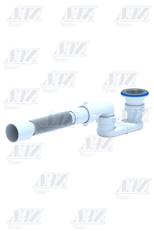 (E-015) Сифон АНИ для душевого поддона плоский 1 1/2"*40 с гибкой трубой 40/50