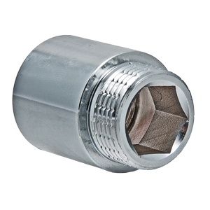 Удлинитель латунный хром ValTec Ду20-L40мм