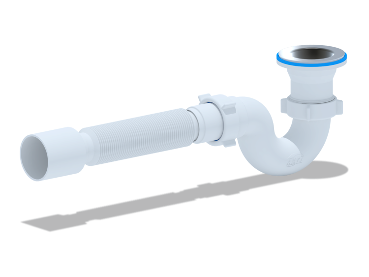 E-115 Сифон АНИ для душевого поддона 1 1/2"*40 с гибкой трубой 40/50