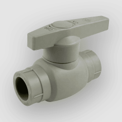Кран шаровый ПП полнопроходной (Valfex) d63 серый 