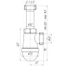 (C-0120) Сифон АНИ 1 1/2"*40 без выпуска