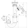 (D-1000) Сифон АНИ 1 1/2"*40 прямоточный с отводом для стиральной машины