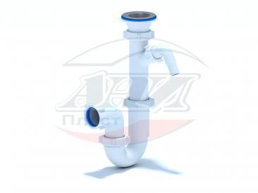 (D-1000) Сифон АНИ 1 1/2"*40 прямоточный с отводом для стиральной машины