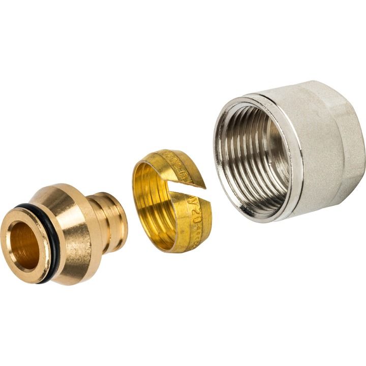 SFC-0020-002028 STOUT Фитинг коппрессионный евроконус для серой трубы PEX 20x2,8x3/4