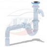 (D-1005) Сифон АНИ 1 1/2"*40 прямоточный с отводом для стиральной машины, с гибкой трубой 40*40