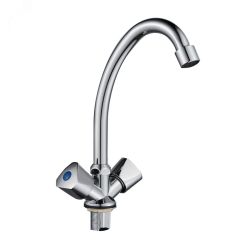 Смеситель для кухни GOTA ROCIO Ronda, с 2-мя рукоятками, высокий излив, хром