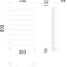 Полотенцесушитель TERMINUS Классик П8 500*800