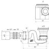 E-615 Сифон АНИ Бриг для душевого поддона плоский 1 1/2"*40 с гибкой трубой 40/50