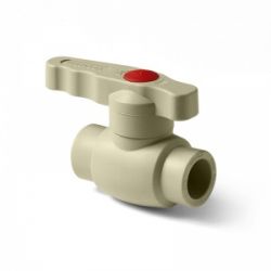 Кран шаровый ПП полнопроходной (Pro Aquа) d40 серый