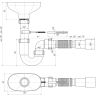 (DR-0115) Сифон АНИ 1 1/2"*40 прямоточный с разрывом струи, с гибкой трубой 40*40/50