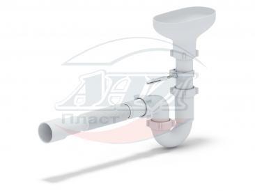 (DR-0115) Сифон АНИ 1 1/2"*40 прямоточный с разрывом струи, с гибкой трубой 40*40/50