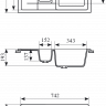 Gran-Stone мойка GS-21К двухсекционная (черный 308) 770х495