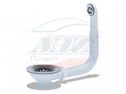 (N-320S) Гибкий перелив АНИ для мойки 3 1/2" с круглым вертикальным корпусом