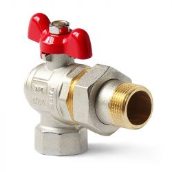 Кран шаровый с американкой угловой PRO AQUA Ду20