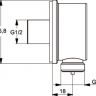 B9448AA IDEALRAIN Подключение для душевого шланга 1/2"х1/2" для встраиваемых смесителей, хром