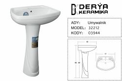 32212 EX Раковина керамическая с ножкой Derya