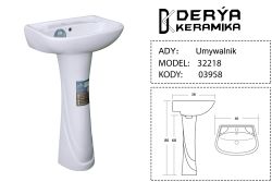 32218 EX Раковина керамическая с ножкой Derya