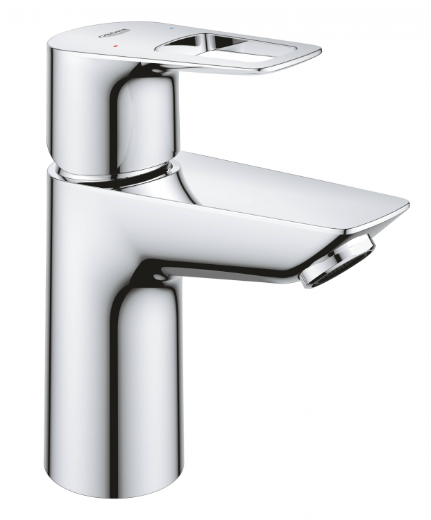 23337001 Смеситель для раковины GROHE BauLoop с ограничителем температуры, гладкий корпус, размер S, хром