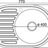 Мойка 7750 MIXLINE 0,8/180 правая врезная овальная с сифоном 