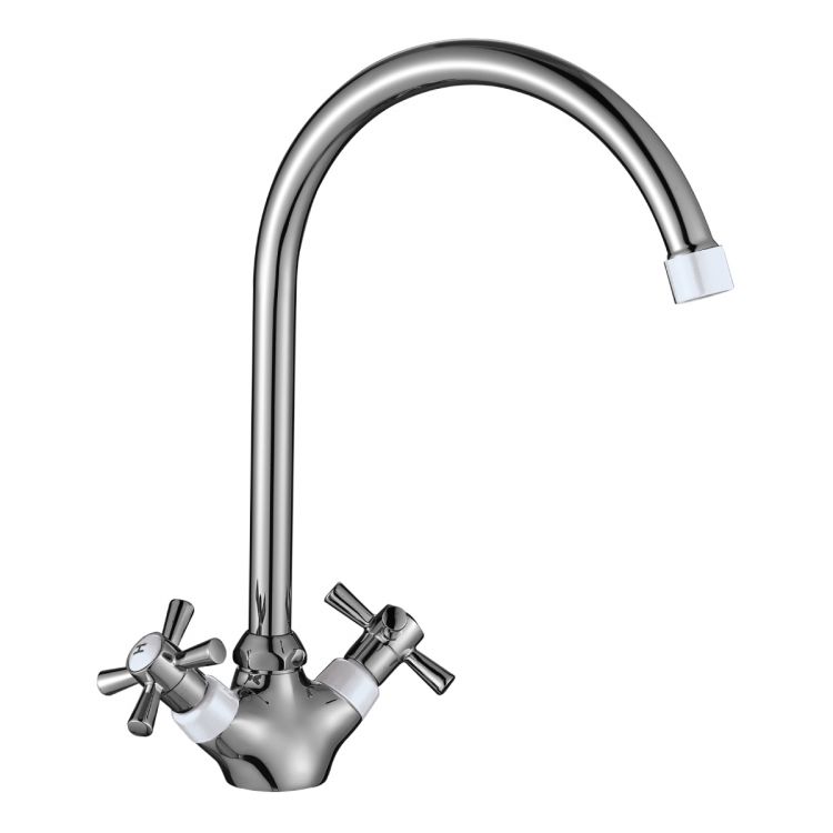 DR46028-White Смеситель DECOROOM для кухни с поворотным изливом