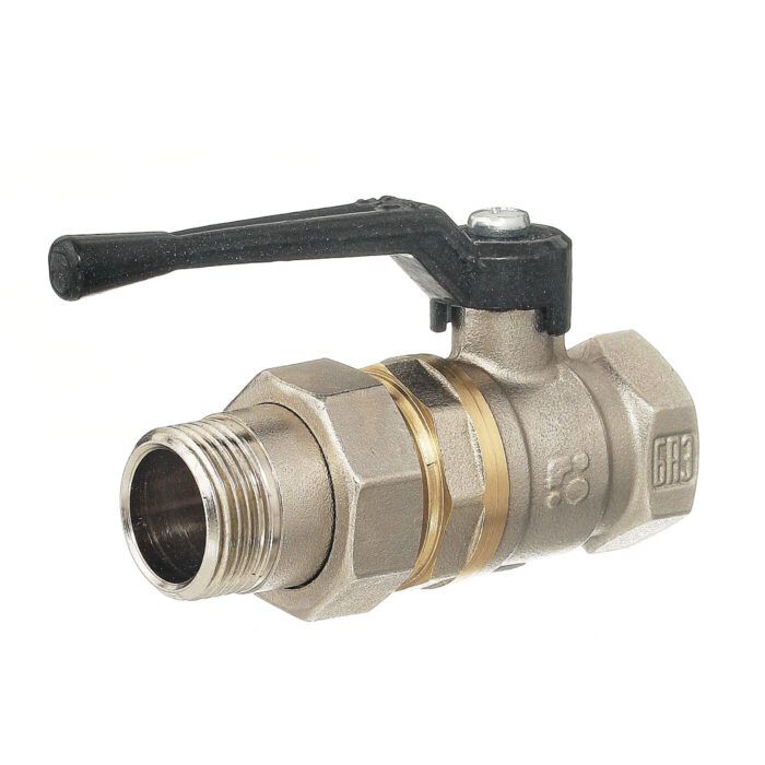 Кран шаровый никель ВОДА "БАЗ"   Ду32 с американкой рычаг