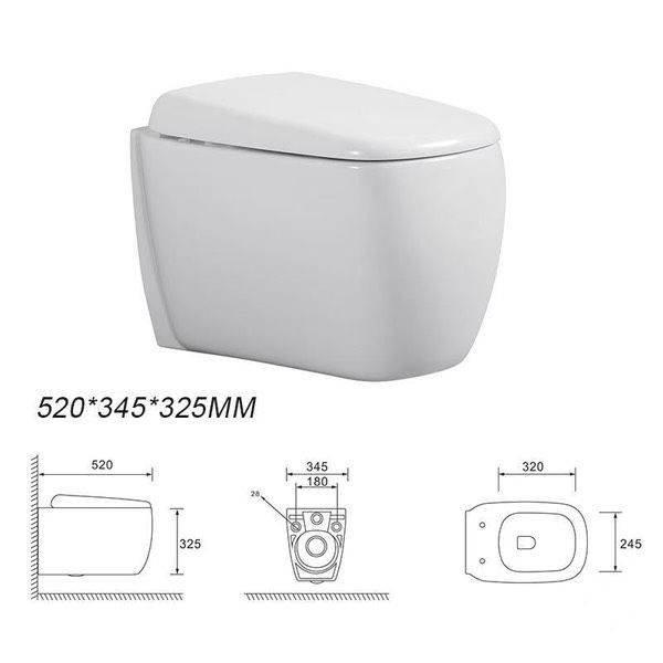 Унитаз подвесной SPARO Gasdum G19 Торнадо безободковый, сиденье дюропласт микролифт